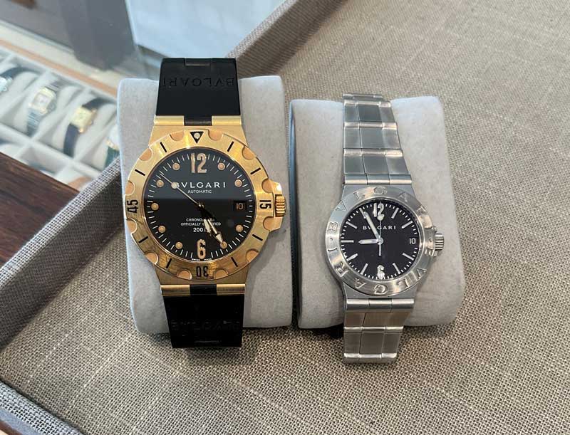Bvlgari Gold Scuba and Steel Diagono - Rewind Watches, Concord MA: The  Smart Way to Buy a Luxury Watch in the Boston area